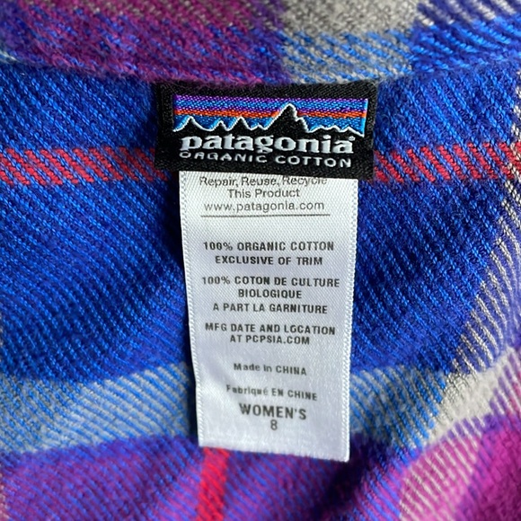 Patagonia cotton plaid flannel button down shirt size 8 - Picture 5 of 5